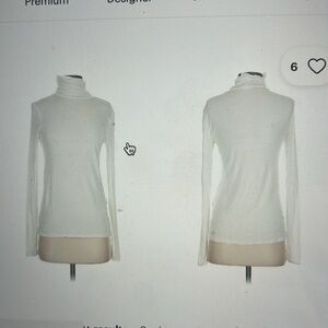 White House Black Market Cream Turtleneck Top